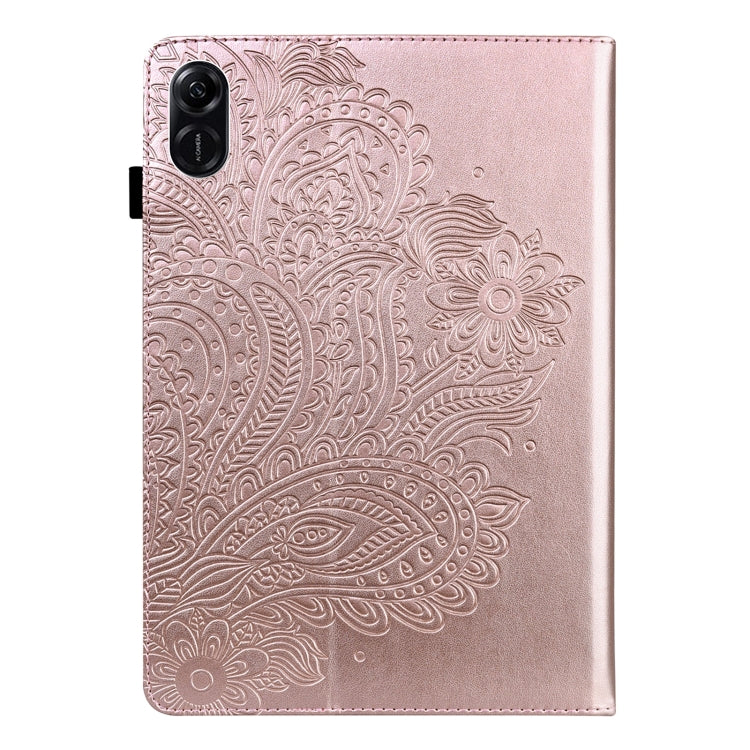 For Honor Pad X9 Peacock Embossed Pattern Leather Tablet Case(Rose Gold) - Honor by PMC TechLife | Online Shopping South Africa | PMC TechLife | Buy Now Pay Later Mobicred