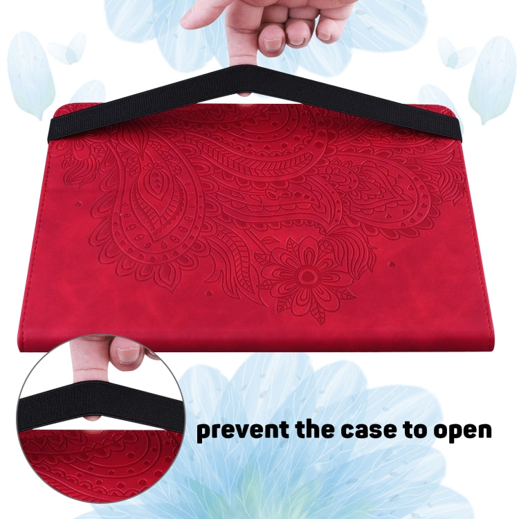 For Honor Pad X9 Peacock Embossed Pattern Leather Tablet Case(Red) - Honor by PMC TechLife | Online Shopping South Africa | PMC TechLife | Buy Now Pay Later Mobicred
