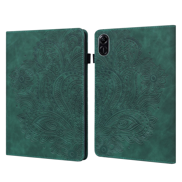 For Honor Pad X9 Peacock Embossed Pattern Leather Tablet Case(Green) - Honor by PMC TechLife | Online Shopping South Africa | PMC TechLife | Buy Now Pay Later Mobicred