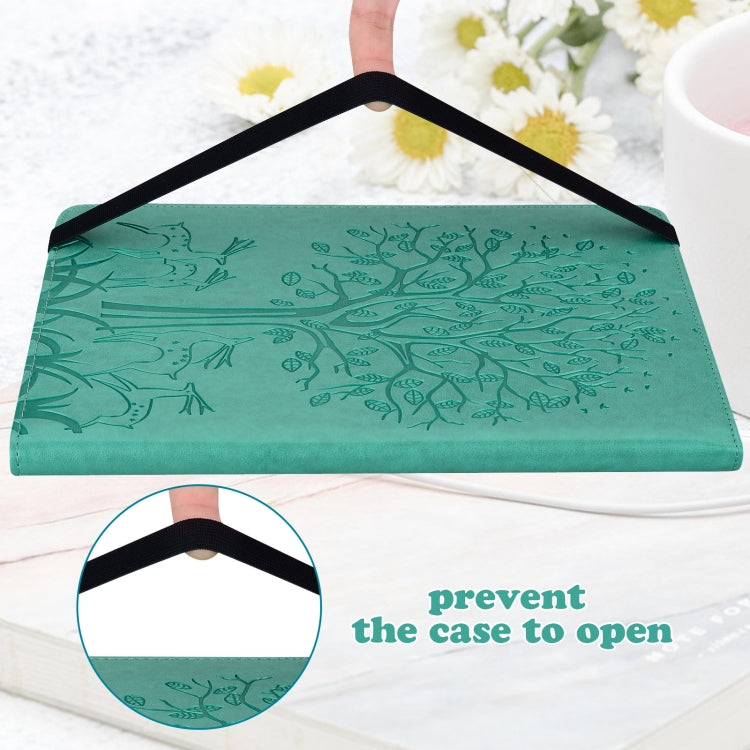 For Honor Pad X9 Tree & Deer Embossed Leather Tablet Case(Green) - Honor by PMC TechLife | Online Shopping South Africa | PMC TechLife | Buy Now Pay Later Mobicred