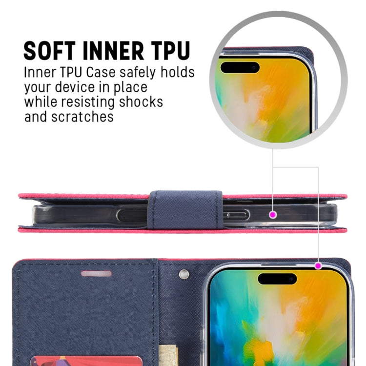 For iPhone 16 Pro Max GOOSPERY FANCY DIARY Cross Texture Leather Phone Case(Navy Blue) - iPhone 16 Pro Max Cases by GOOSPERY | Online Shopping South Africa | PMC Jewellery | Buy Now Pay Later Mobicred