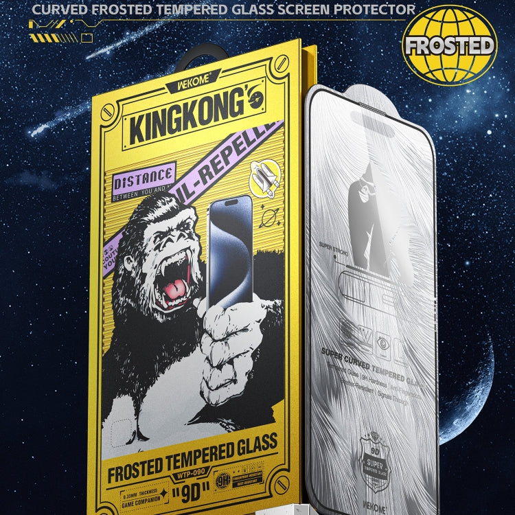 For iPhone 16 / 15 WK WTP-090 Space King Kong 9D Curved Frosted Tempered Glass Film - iPhone 16 Tempered Glass by WK | Online Shopping South Africa | PMC Jewellery | Buy Now Pay Later Mobicred