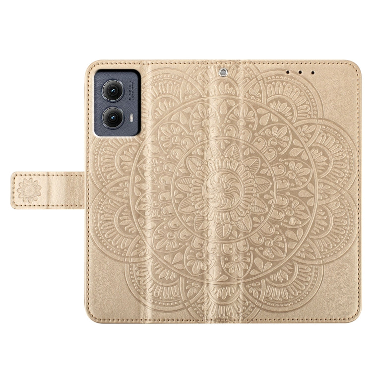 For Motorola Edge 2024 Flower Embossed Leather Phone Case(Gold) - Motorola Cases by PMC Jewellery | Online Shopping South Africa | PMC Jewellery | Buy Now Pay Later Mobicred