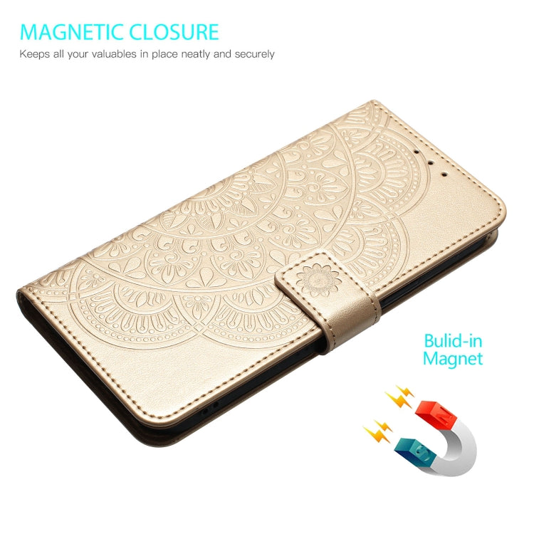 For Motorola Edge 2024 Flower Embossed Leather Phone Case(Gold) - Motorola Cases by PMC Jewellery | Online Shopping South Africa | PMC Jewellery | Buy Now Pay Later Mobicred