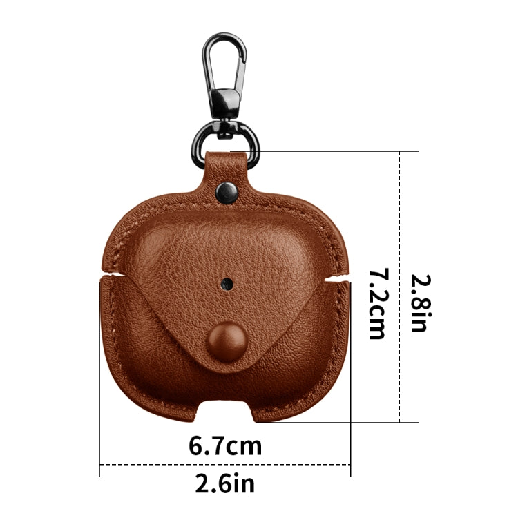 For AirPods 4 Business Leather Earphone Protective Case with Hook(Red) - free shipping - PMC Jewellery - Order now!