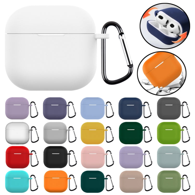 For AirPods 4 Silicone Earphone Protective Case with Hook(Matcha Green) - For AirPods 4 by PMC Jewellery | Online Shopping South Africa | PMC Jewellery | Buy Now Pay Later Mobicred