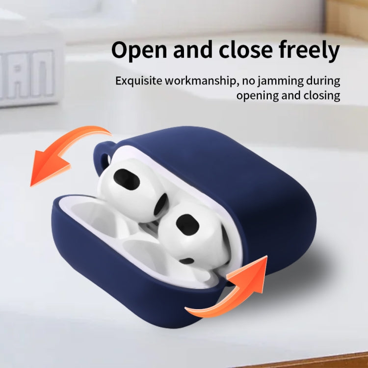 For AirPods 4 Silicone Earphone Protective Case with Hook(Dark Green) - For AirPods 4 by PMC Jewellery | Online Shopping South Africa | PMC Jewellery | Buy Now Pay Later Mobicred