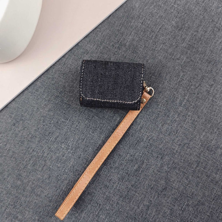 For AirPods 3 Cowboy Fabric Texture PU Headset Protective Bag(Black) - For AirPods 3 by PMC Jewellery | Online Shopping South Africa | PMC Jewellery | Buy Now Pay Later Mobicred