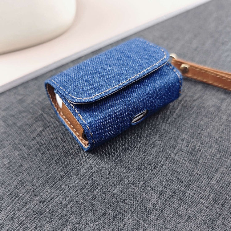 For AirPods Pro 2 Cowboy Fabric Texture PU Headset Protective Bag(Dark Blue) - For AirPods Pro 2 by PMC Jewellery | Online Shopping South Africa | PMC Jewellery | Buy Now Pay Later Mobicred