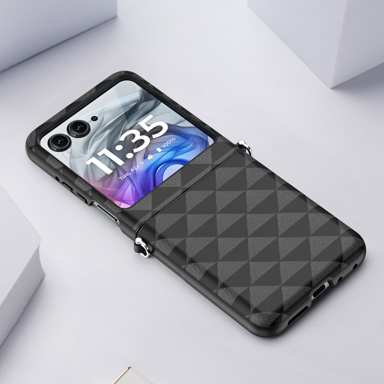 For Motorola Razr 50 DUX DUCIS Fitt Series TPU + PU Texture Full Cover Phone Case(Black) - Motorola Cases by DUX DUCIS | Online Shopping South Africa | PMC Jewellery | Buy Now Pay Later Mobicred