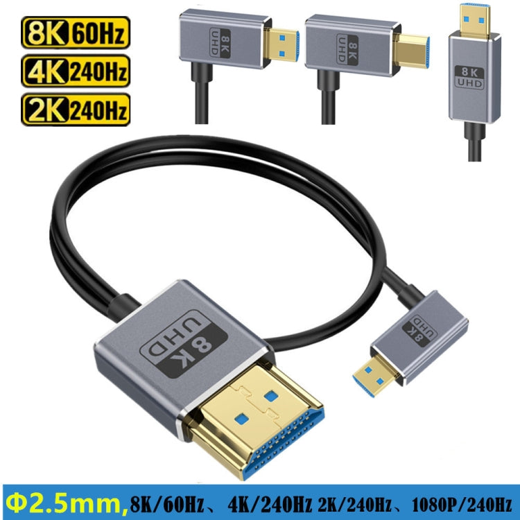 30cm Coaxial Micro HDMI to HDMI 8K UHD 48Gbps Video Connection Cable, Style:Straight Head - Cable by PMC Jewellery | Online Shopping South Africa | PMC Jewellery | Buy Now Pay Later Mobicred
