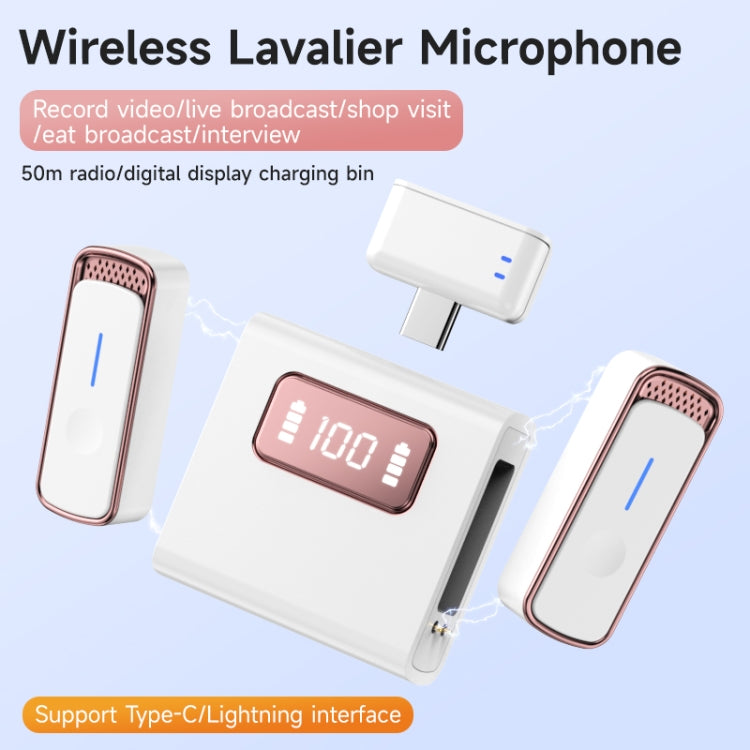 SX88 1 TX + 2 RX Smart Noise Reduction Lavalier Wireless Microphone, Specification:Type-C(Rose Gold) - Microphone by PMC Jewellery | Online Shopping South Africa | PMC Jewellery | Buy Now Pay Later Mobicred