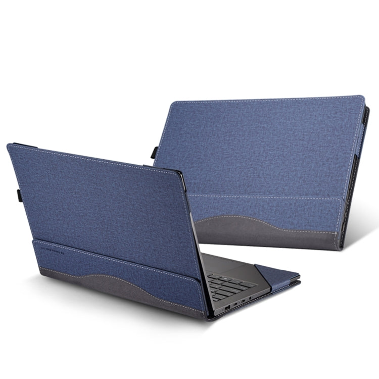 For Dell Latitude 7455 14 inch Leather Laptop Shockproof Protective Case(Dark Blue) - Screen & Keyboard Cover by PMC Jewellery | Online Shopping South Africa | PMC Jewellery | Buy Now Pay Later Mobicred