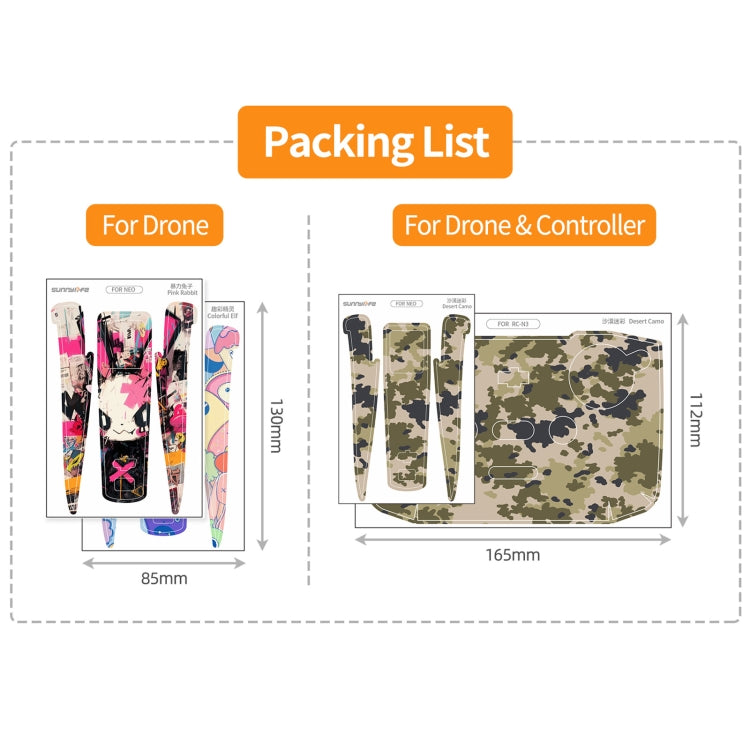 For DJI Neo 2pcs Combo Drone Body Protective Stickers(Green Puppy + Monster Party) - free shipping - PMC TechLife - Order now!