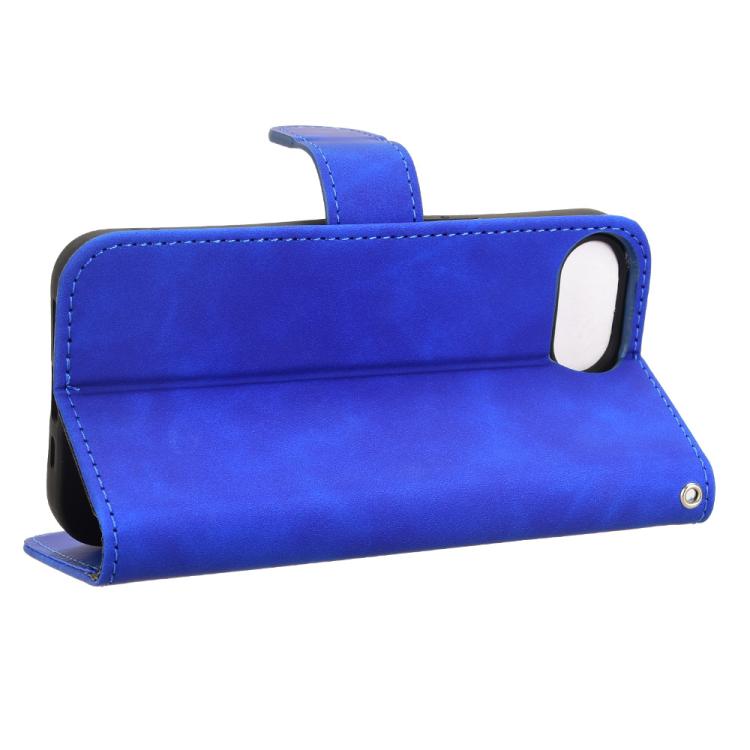 For iPhone 16e Skin Feel Magnetic Flip Leather Phone Case(Blue) - iPhone 16e Cases by PMC TechLife | Online Shopping South Africa | PMC TechLife | Buy Now Pay Later Mobicred