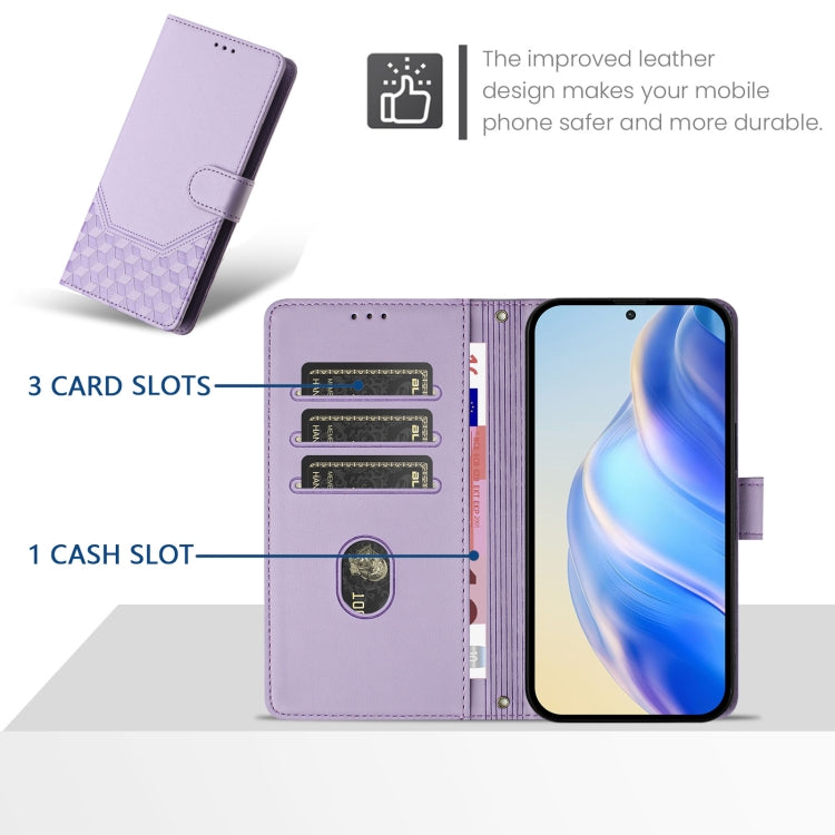 For Ulefone Note 14 Honeycomb Embossing RFID Leather Phone Case(Light Purple) - free shipping - PMC Jewellery - Order now!