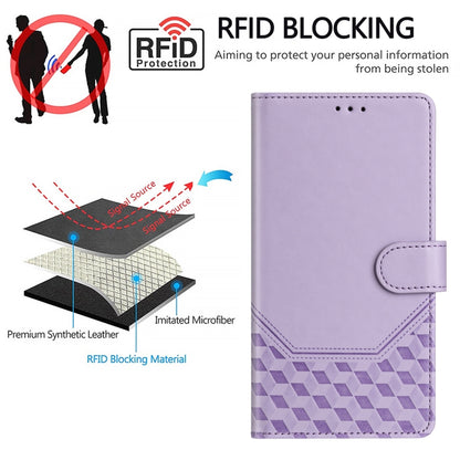 For Ulefone Note 14 Honeycomb Embossing RFID Leather Phone Case(Light Purple) - Ulefone Cases by PMC Jewellery | Online Shopping South Africa | PMC Jewellery | Buy Now Pay Later Mobicred