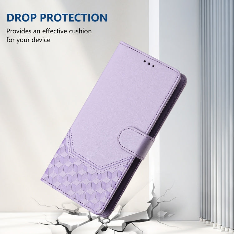 For Ulefone Note 14 Honeycomb Embossing RFID Leather Phone Case(Light Purple) - free shipping - PMC Jewellery - Order now!