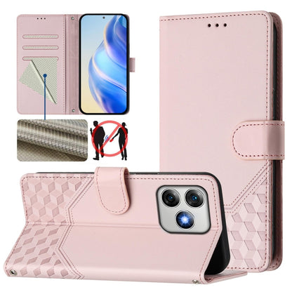 For Ulefone Note 18 Ultra Honeycomb Embossing RFID Leather Phone Case(Pink) - Ulefone Cases by PMC Jewellery | Online Shopping South Africa | PMC Jewellery | Buy Now Pay Later Mobicred