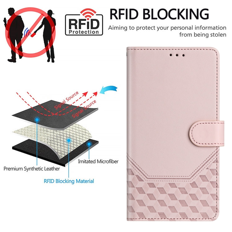 For Ulefone Note 18 Ultra Honeycomb Embossing RFID Leather Phone Case(Pink) - Ulefone Cases by PMC Jewellery | Online Shopping South Africa | PMC Jewellery | Buy Now Pay Later Mobicred