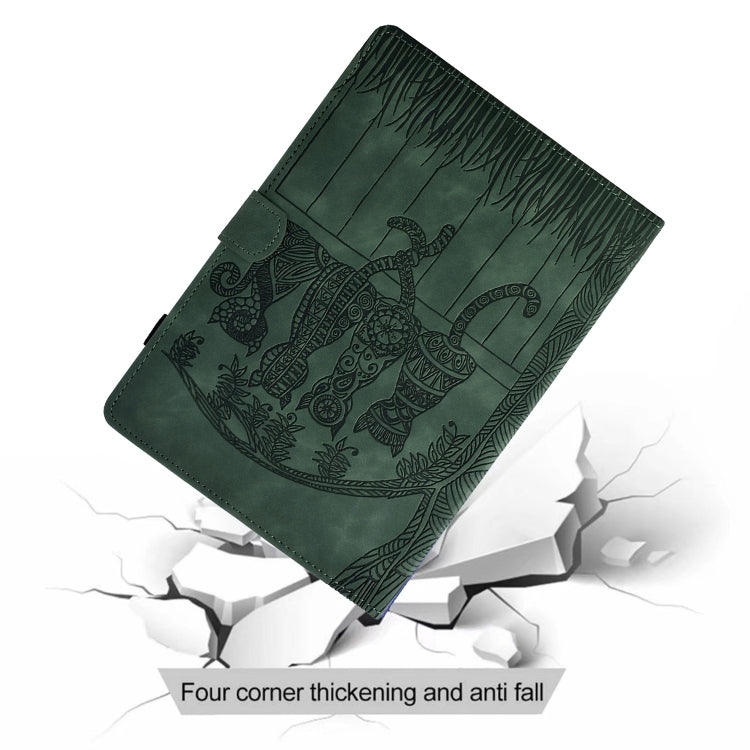 For Lenovo Tab M11 / Xiaoxin Pad 2024 Cats Embossed Leather Smart Tablet Case(Green) - Lenovo by PMC Jewellery | Online Shopping South Africa | PMC Jewellery | Buy Now Pay Later Mobicred