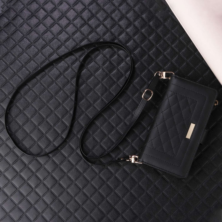 For Google Pixel 8 Pro Crossbody Zipper Wallet Rhombus Leather Phone Case(Black) - Google Cases by PMC TechLife | Online Shopping South Africa | PMC TechLife | Buy Now Pay Later Mobicred