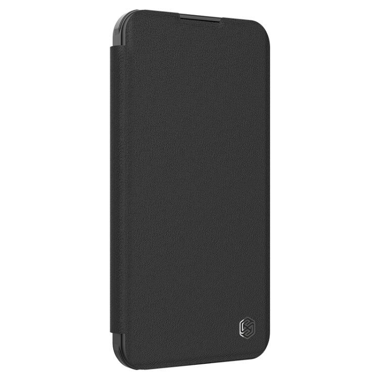 For iPhone 16 NILLKIN Qin Prop Series Flip Camera Cover Design Leather Phone Case(Plain Leather Black) - free shipping - PMC Jewellery - Order now!