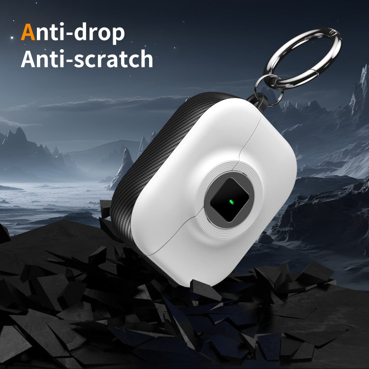 For AirPods Pro 2 Camera Series PC + TPU Headset Shockproof Carbon Fibre Case(Green) - For AirPods Pro 2 by PMC Jewellery | Online Shopping South Africa | PMC Jewellery | Buy Now Pay Later Mobicred