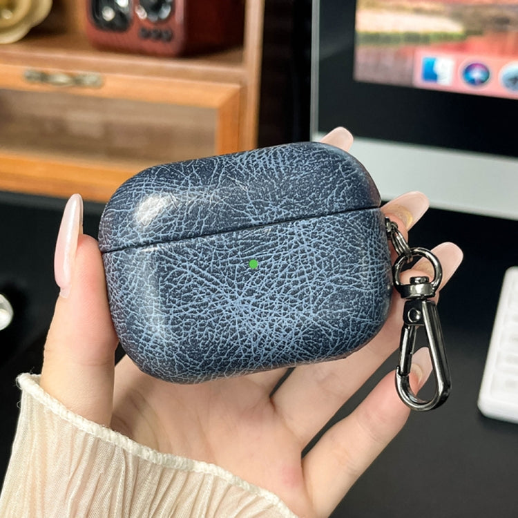 For AirPods 3 Retro Oil Leather Bluetooth Earphones Protective Case(Blue) - For AirPods 3 by PMC Jewellery | Online Shopping South Africa | PMC Jewellery | Buy Now Pay Later Mobicred