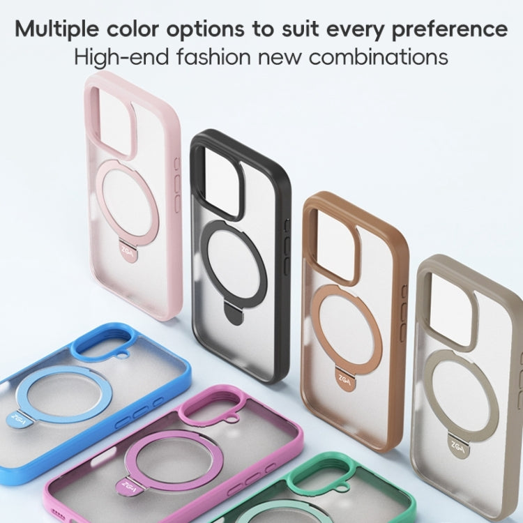 For iPhone 16 Pro Max ZGA Magsafe Holder PC Hybrid TPU Phone Case(Gold) - free shipping - PMC Jewellery - Order now!