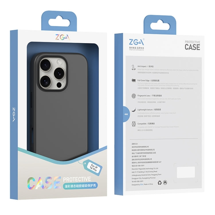 For iPhone 16 Pro Max ZGA Colorful Liquid Silicone Magsafe Phone Case(Black) - iPhone 16 Pro Max Cases by ZGA | Online Shopping South Africa | PMC Jewellery | Buy Now Pay Later Mobicred