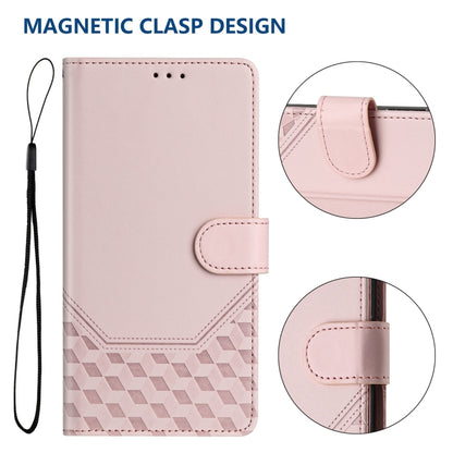 For Huawei Pura 70 Pro / Pura 70 Pro+ Honeycomb Embossing RFID Leather Phone Case(Pink) - Huawei Cases by PMC Jewellery | Online Shopping South Africa | PMC Jewellery | Buy Now Pay Later Mobicred