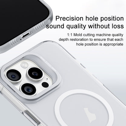 For iPhone 16 TGVIS Stand Series MagSafe Phone Case with Lens Frame Holder(Transparent) - iPhone 16 Cases by TGVIS | Online Shopping South Africa | PMC Jewellery | Buy Now Pay Later Mobicred