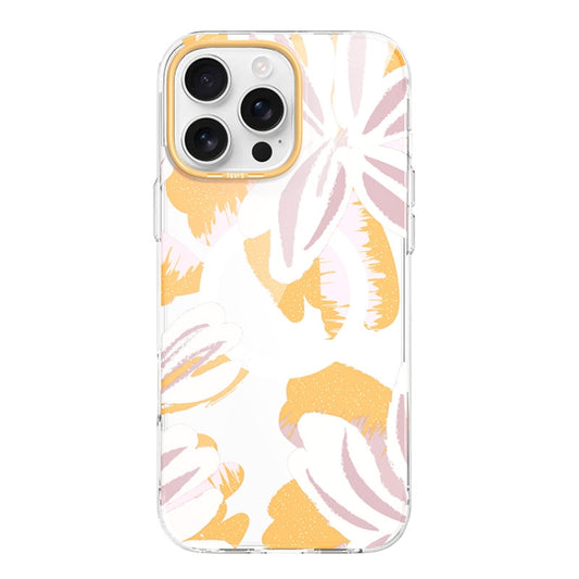 For iPhone 16 Pro TGVIS Grace Series MagSafe Magnetic Phone Case(Orange Blossom) - iPhone 16 Pro Cases by TGVIS | Online Shopping South Africa | PMC Jewellery | Buy Now Pay Later Mobicred