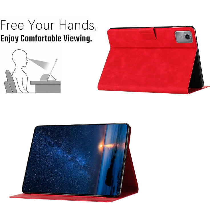For Lenovo Tab M11 / Xiaoxin Pad 2024 Embossed Couple Cat Smart Tablet Leather Case(Red) - Lenovo by PMC Jewellery | Online Shopping South Africa | PMC Jewellery | Buy Now Pay Later Mobicred