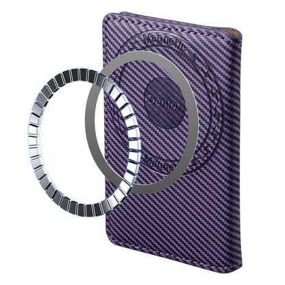 Denior V13 Magsafe Wallet Carbon Fiber Texture Leather Magnetic Card Holder Bag(Purple) - Others Accessories by Denior | Online Shopping South Africa | PMC Jewellery | Buy Now Pay Later Mobicred