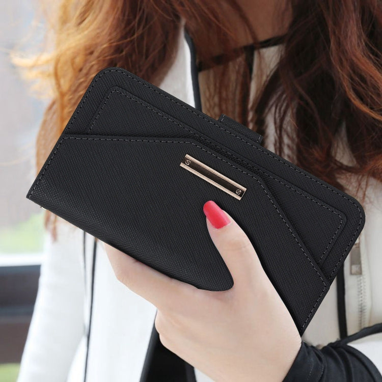 For iPhone 16 Plus Cross Texture Crossbody Lanyard Leather Phone Case(Black) - free shipping - PMC Jewellery - Order now!