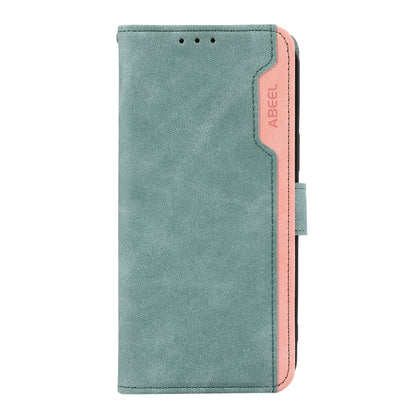 For Samsung Galaxy S25 Ultra 5G ABEEL Color Block Magnetic RFID Leather Phone Case(Cyan-Pink) - Galaxy S25 Ultra 5G Cases by PMC Jewellery | Online Shopping South Africa | PMC Jewellery | Buy Now Pay Later Mobicred