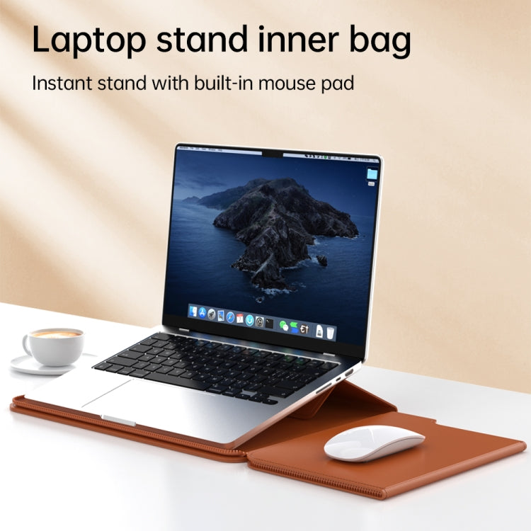 Multifunctional Laptop PU Magnetic Stand Split Liner Bag with Mouse Pad Function, Size:15 inch(Dark Blue) - 15 inch by PMC Jewellery | Online Shopping South Africa | PMC Jewellery | Buy Now Pay Later Mobicred