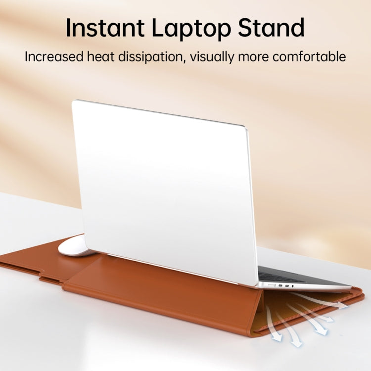 Multifunctional Laptop PU Magnetic Stand Split Liner Bag with Mouse Pad Function, Size:15 inch(Dark Green) - 15 inch by PMC Jewellery | Online Shopping South Africa | PMC Jewellery | Buy Now Pay Later Mobicred