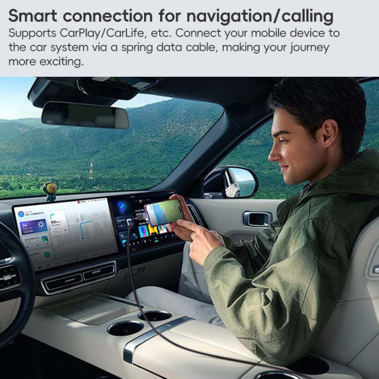 For LeadingIdeal L9 / L8 / L7 / L6 PD65W Type-C Elbow to Type-C, 8 Pin Spring Charging Cable(Black) - Car Charger by PMC TechLife | Online Shopping South Africa | PMC TechLife | Buy Now Pay Later Mobicred