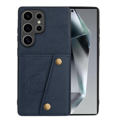 For Samsung Galaxy S25 Ultra 5G Double Buckle Card Slots Magnetic Phone Case(Blue) - Galaxy S25 Ultra 5G Cases by PMC Jewellery | Online Shopping South Africa | PMC Jewellery | Buy Now Pay Later Mobicred