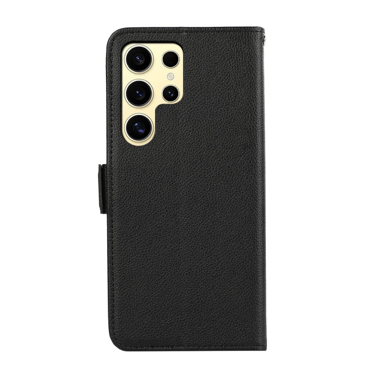 For Samsung Galaxy S25 Ultra ABEEL Side-Magnetic Litchi Pattern Leather RFID Phone Case(Black) - Galaxy S25 Ultra 5G Cases by PMC Jewellery | Online Shopping South Africa | PMC Jewellery | Buy Now Pay Later Mobicred