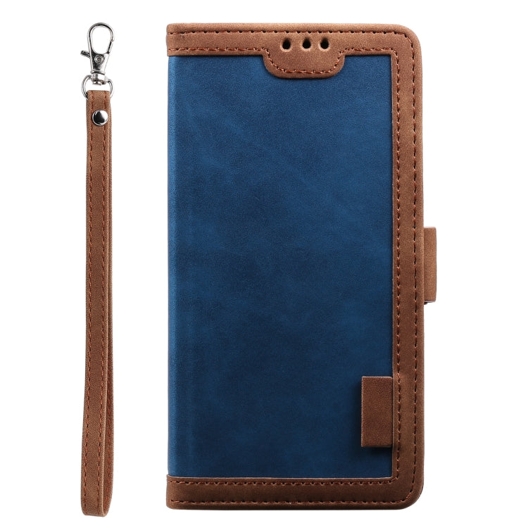 For Samsung Galaxy S25 Ultra 5G Retro Splicing Horizontal Flip Leather Phone Case(Blue) - Galaxy S25 Ultra 5G Cases by PMC TechLife | Online Shopping South Africa | PMC TechLife | Buy Now Pay Later Mobicred