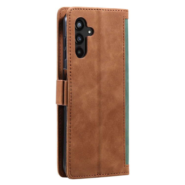 For Samsung Galaxy S25 5G Retro Splicing Horizontal Flip Leather Phone Case(Green) - Galaxy S25 5G Cases by PMC TechLife | Online Shopping South Africa | PMC TechLife | Buy Now Pay Later Mobicred