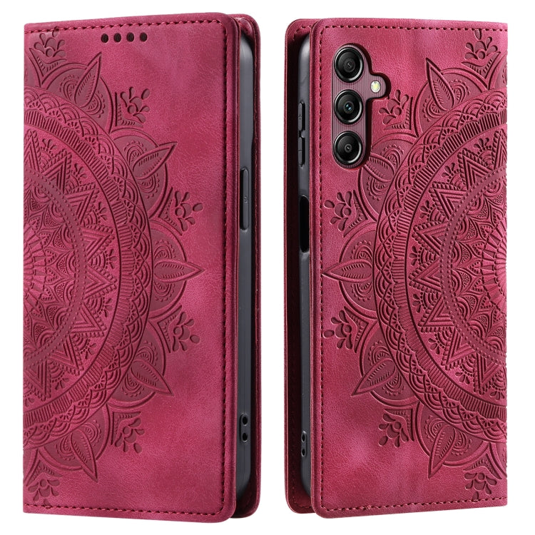 For Samsung Galaxy S25 5G Totem Embossed Magnetic Leather Phone Case(Red) - Galaxy S25 5G Cases by PMC Jewellery | Online Shopping South Africa | PMC Jewellery | Buy Now Pay Later Mobicred