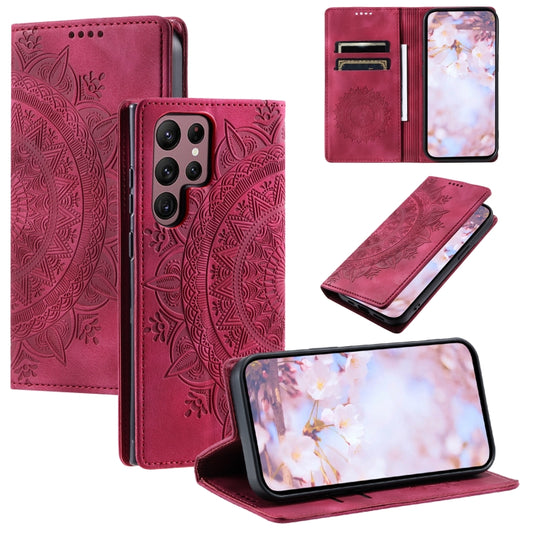 For Samsung Galaxy S25 Ultra 5G Totem Embossed Magnetic Leather Phone Case(Red) - Galaxy S25 Ultra 5G Cases by PMC Jewellery | Online Shopping South Africa | PMC Jewellery | Buy Now Pay Later Mobicred