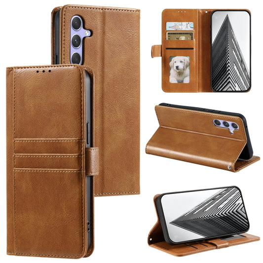 For Samsung Galaxy S25 5G Simple 6-Card Wallet Leather Phone Case(Brown) - Galaxy S25 5G Cases by PMC Jewellery | Online Shopping South Africa | PMC Jewellery | Buy Now Pay Later Mobicred