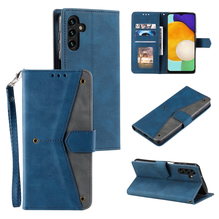 For Samsung Galaxy S25 5G Nail Skin Feel Stitching Calf Texture Leather Phone Case(Blue) - Galaxy S25 5G Cases by PMC Jewellery | Online Shopping South Africa | PMC Jewellery | Buy Now Pay Later Mobicred