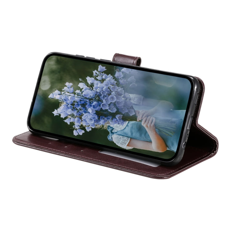For Samsung Galaxy S25 5G Totem Flower Embossed Leather Phone Case(Brown) - Galaxy S25 5G Cases by PMC TechLife | Online Shopping South Africa | PMC TechLife | Buy Now Pay Later Mobicred